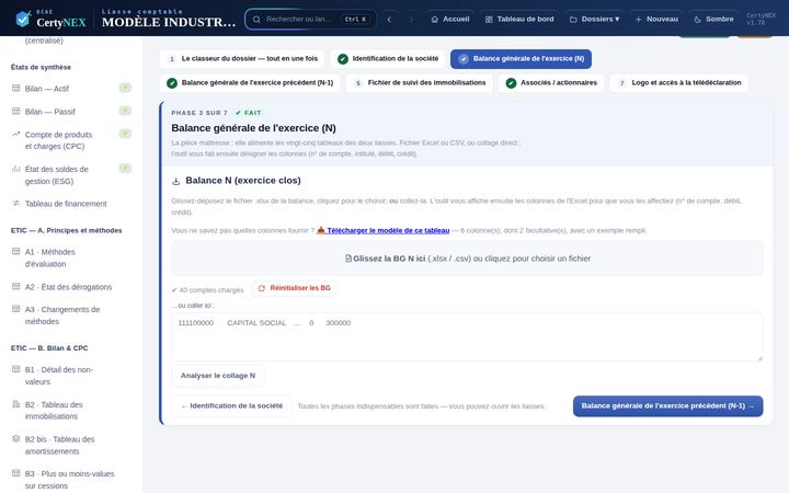 Étape 3 · Importez la balance de l'exercice