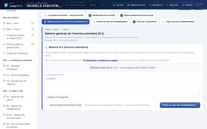 Étape 4 · Importez la balance de l'exercice précédent