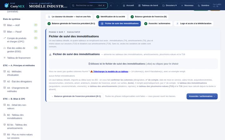 Étape 5 · Déposez le suivi des immobilisations