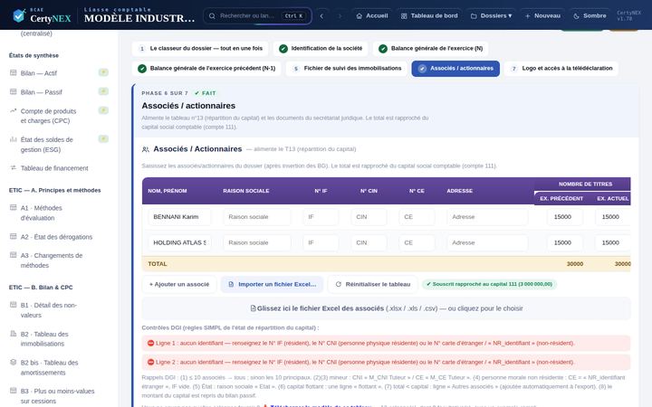 Étape 6 · Renseignez les associés